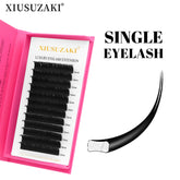 XIUSUZAKI Mix Soft Two Split-tips Dark Black Eyelash Extension Cashmere Eyelashes Lash Extension Supplies Ellipse Flat lashes
